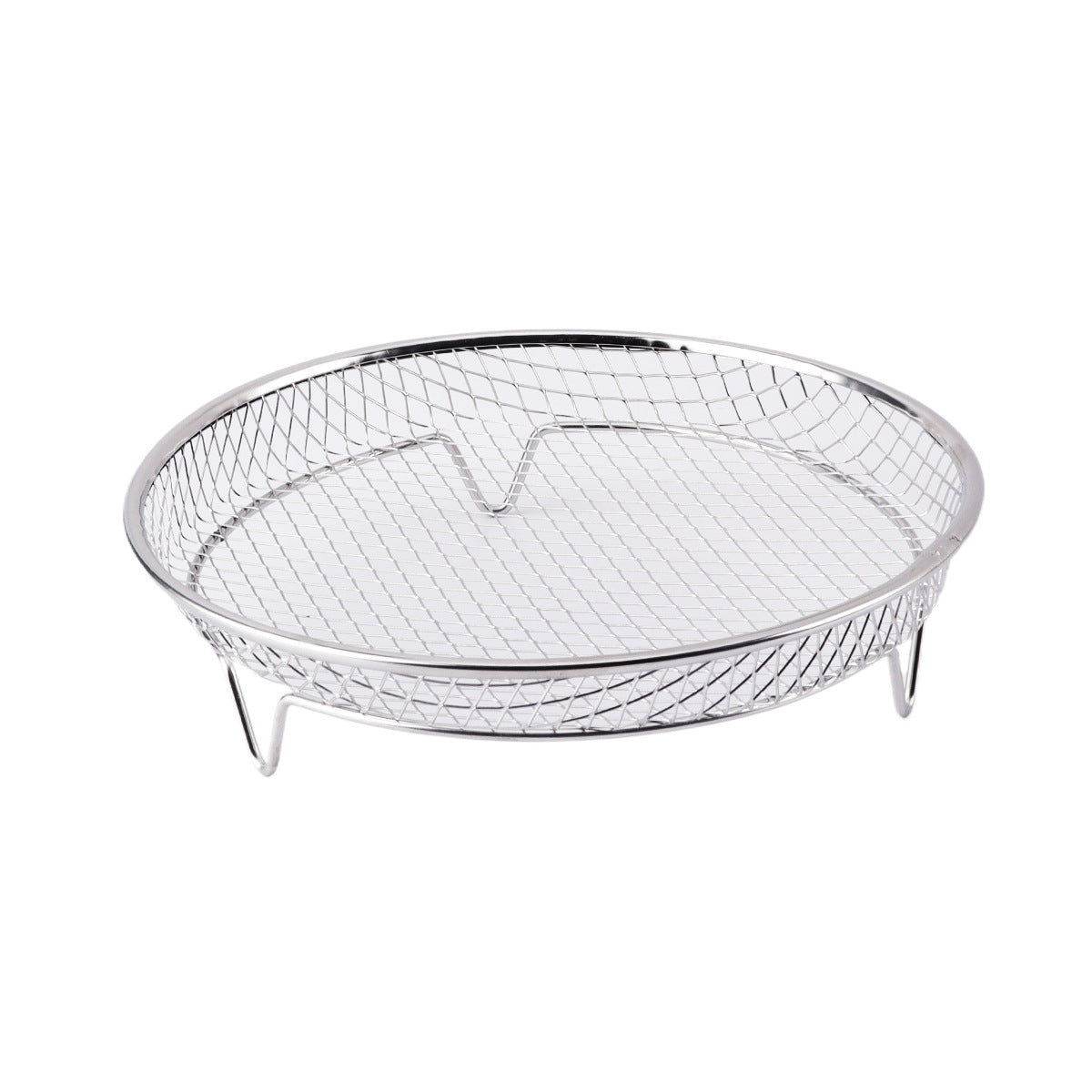 Silver 3-Pack Stackable Air fryer Racks - Food Grade Stainless Steel Multi-Layer Dehydrator &amp; Crisper Tray Accessory