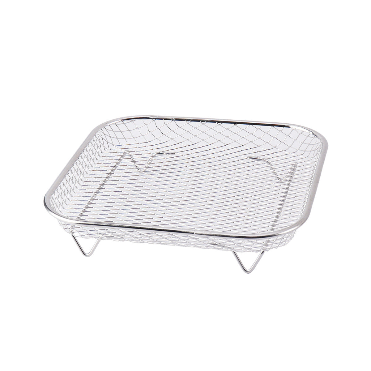 Silver 3-Pack Stackable Air fryer Racks - Food Grade Stainless Steel Multi-Layer Dehydrator &amp; Crisper Tray Accessory
