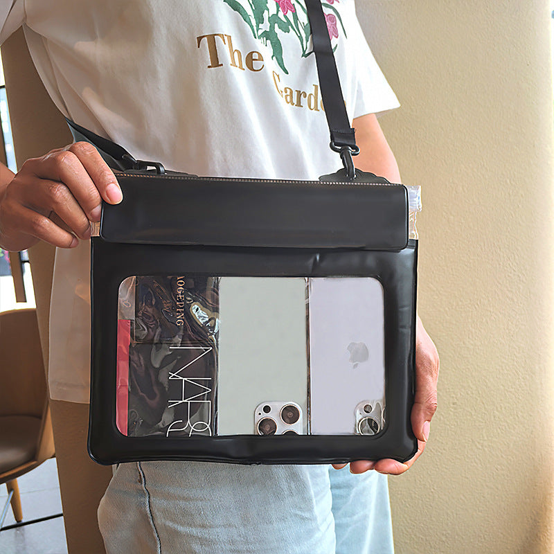 2 Pcs Black Cute Floating Waterproof Pouch - Touch-Sensitive Screen &amp; Adjustable Strap