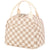Beige Checkered Pattern Corduroy Lunch Bag - Insulated Thermal Cooler Tote for School Work and Picnics