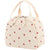 Beige Checkered Pattern Corduroy Lunch Bag - Insulated Thermal Cooler Tote for School Work and Picnics