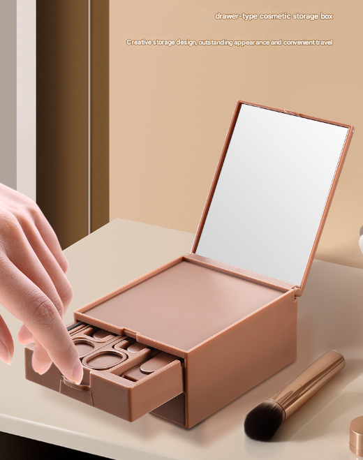 Brown Premium 13-in-1 Manicure & Grooming Kit - Professional Carbon Steel Pedicure Set with Dual-Drawer Case & Mirror