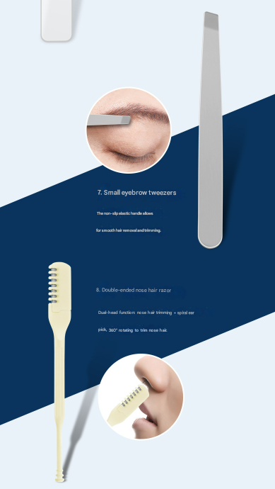 White Mini Suitcase Manicure Set - 8-Piece Portable Grooming & Nail Care Travel Kit