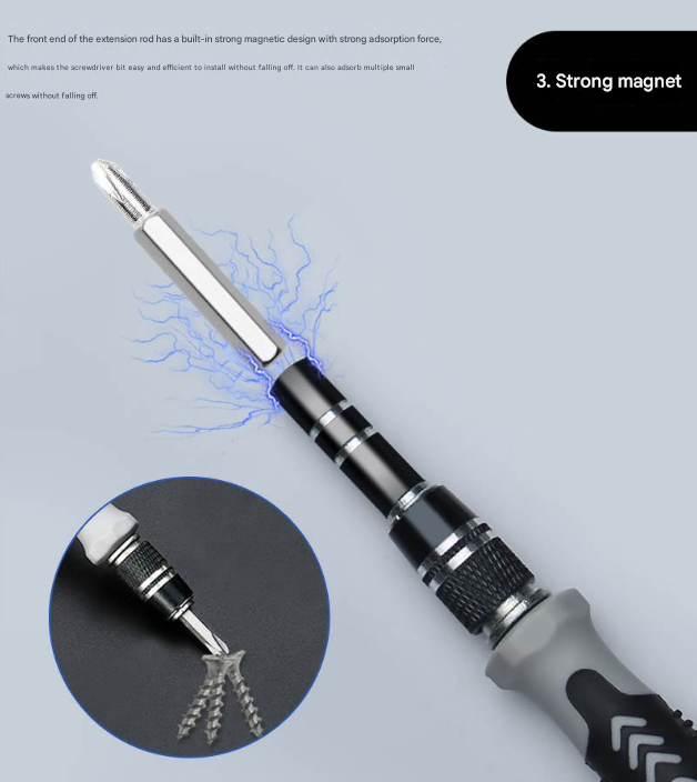 Grey Professional 115-in-1 Precision Screwdriver Set - Magnetic Repair Tool Kit for PC, Laptop, Phone & Electronics