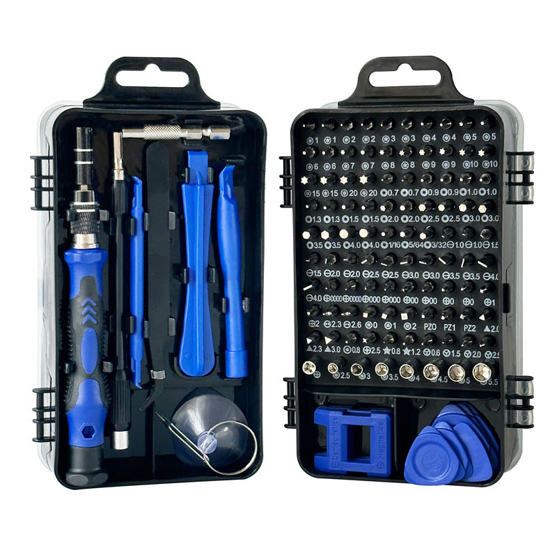 Blue and Black Professional 115-in-1 Precision Screwdriver Set - Magnetic Repair Tool Kit for PC, Laptop, Phone &amp; Electronics