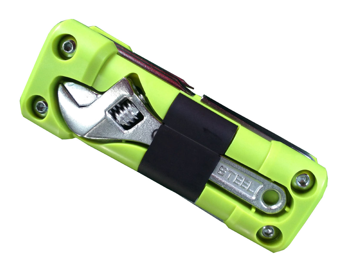 Green Versatile 16-in-1 Bike &amp; Motorcycle Multi-Tool - Portable Repair Kit with Adjustable Wrench