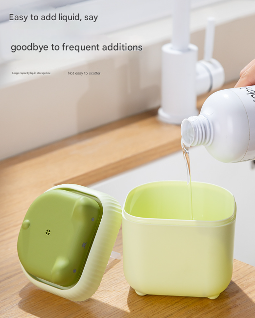 2 Pcs Yellow Cute Cat Press-to-Dispense Soap Pump & Sponge Caddy for Kitchen Sink