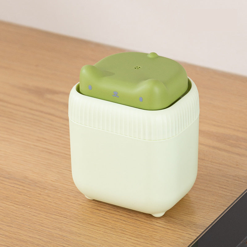 2 Pcs Green Cute Cat Press-to-Dispense Soap Pump &amp; Sponge Caddy for Kitchen Sink