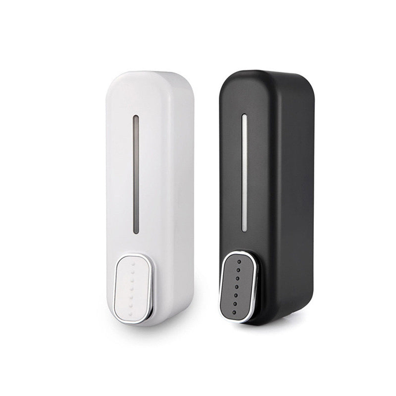 2 Pcs (White + Black) Modern Wall-Mounted Press Soap Dispenser - 300ml Refillable Pump for Bathroom &amp; Kitchen