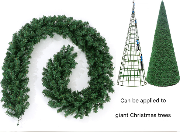 Classic Green Lush Artificial Christmas Garland - 2.7m Green Pine Vine with 280 Tips for Holiday Decor
