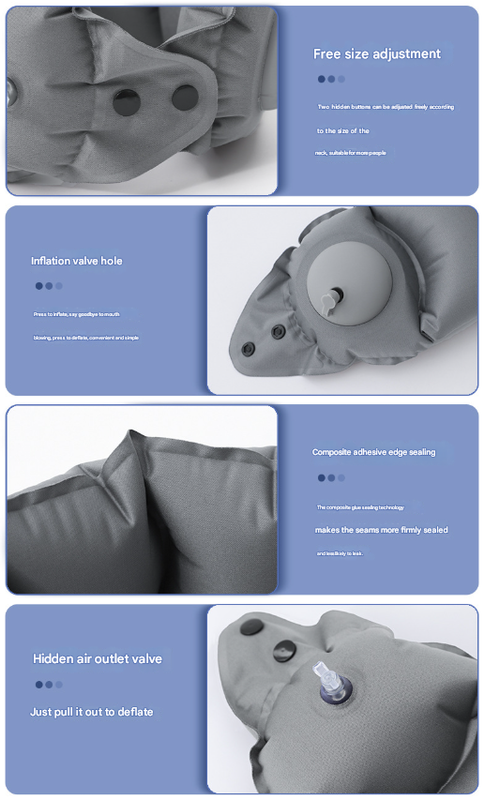 Pink Press-Pump Inflatable Travel Pillow - Ultra-Lightweight Ergonomic 360° Neck Support