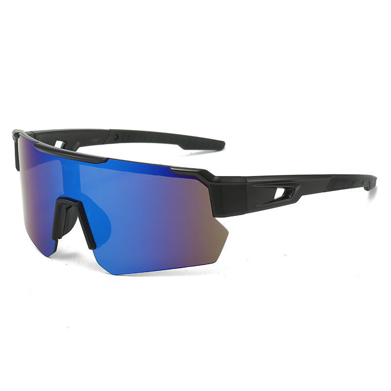 Black Temples and Blue-Purple Lenses Unisex Sport Cycling Sunglasses - Lightweight Wraparound Eyewear for Running &amp; Outdoor Activities