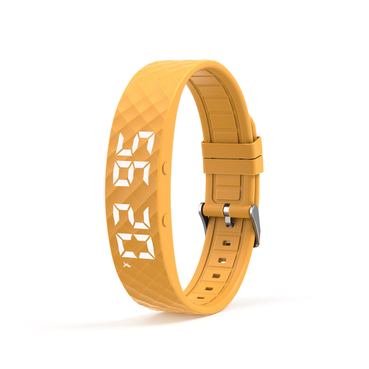 Yellow Smart Vibrating Alarm Watch - Digital Fitness Tracker Wristband with Pedometer &amp; Sleep Monitor