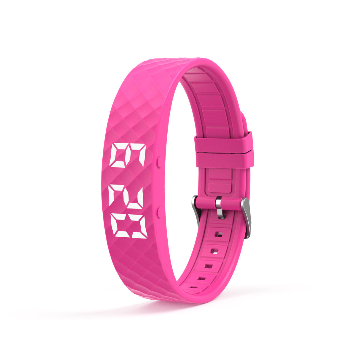 Rose Red Smart Vibrating Alarm Watch - Digital Fitness Tracker Wristband with Pedometer &amp; Sleep Monitor