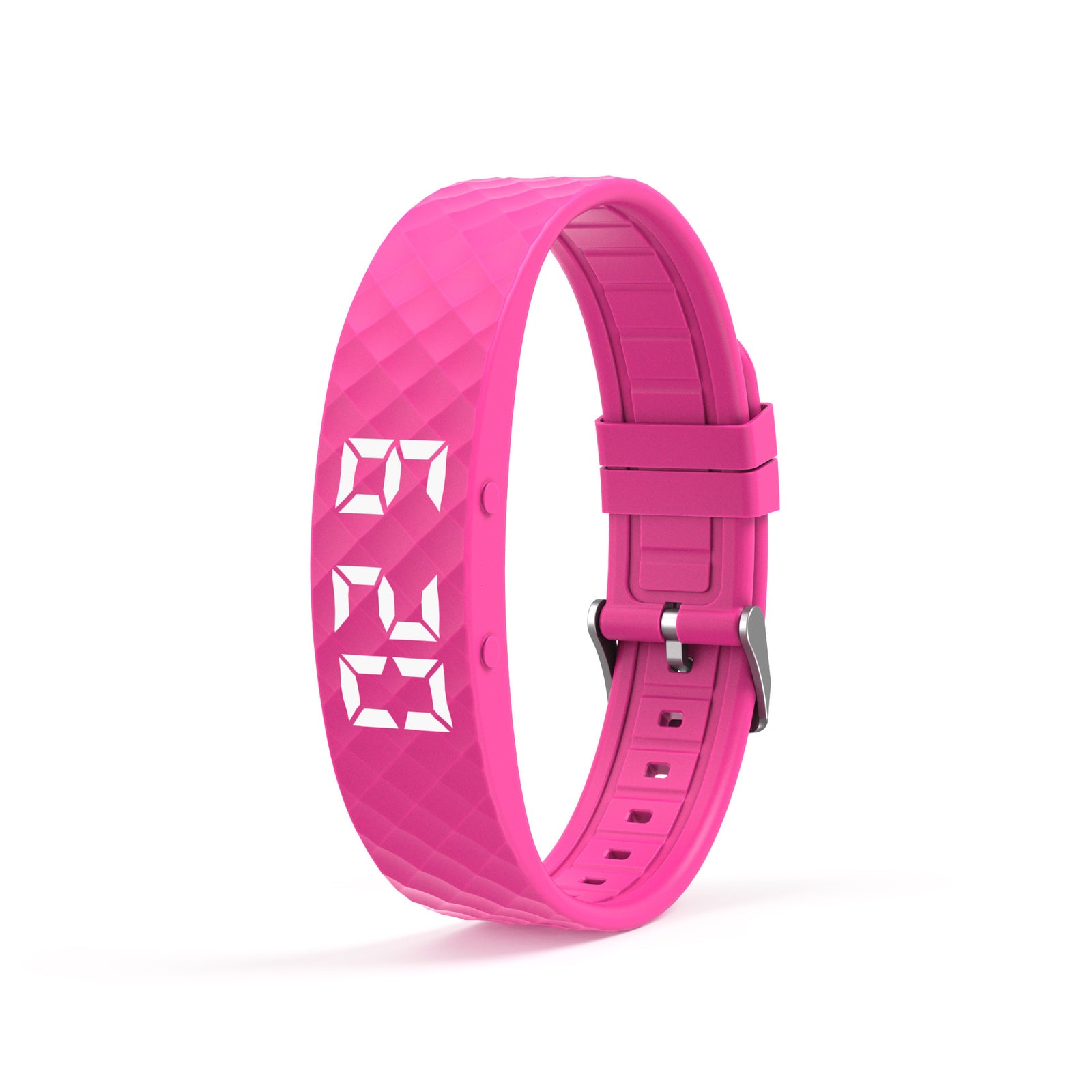 Rose Red Smart Vibrating Alarm Watch - Digital Fitness Tracker Wristband with Pedometer & Sleep Monitor