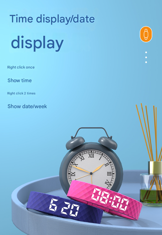 Rose Red Smart Vibrating Alarm Watch - Digital Fitness Tracker Wristband with Pedometer & Sleep Monitor