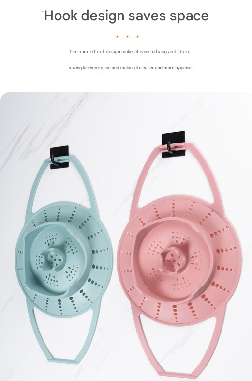 Small Blue Flexible Silicone Steamer Basket with Heat-Resistant Handles - Food-Grade Vegetable Steamer Insert for Pots & Pans