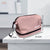 Pink Chic Dual-Compartment Makeup & Toiletry Bag - Large Capacity Travel Organizer with Brush Holder