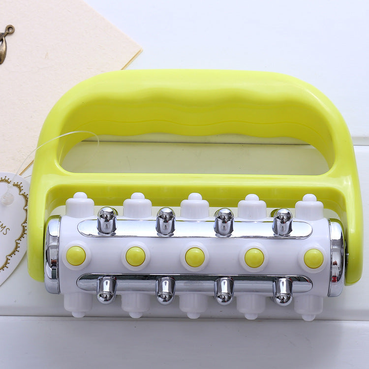 Light Green Ergonomic Body Roller Massager - Handheld Deep Tissue Tool for Muscle Relief and Fascia Release