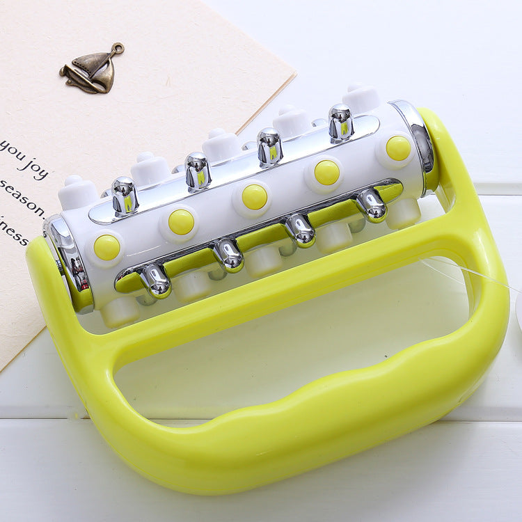 Light Green Ergonomic Body Roller Massager - Handheld Deep Tissue Tool for Muscle Relief and Fascia Release