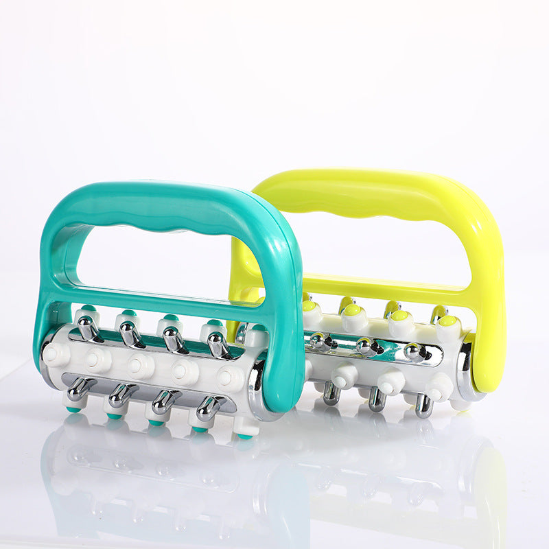 Blue Ergonomic Body Roller Massager - Handheld Deep Tissue Tool for Muscle Relief and Fascia Release