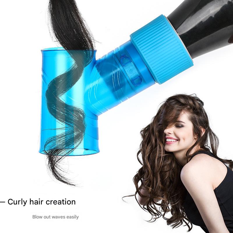 Blue Wind Spin Hair Curler Diffuser - Universal Hair Dryer Attachment for Effortless Waves and Curls