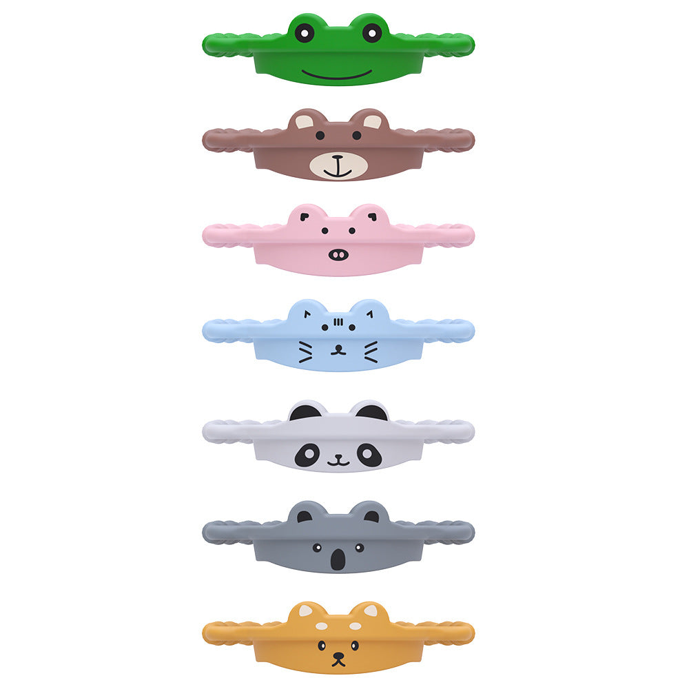 2 Pcs Green Frog Adorable Animal Silicone Cup Carrier - Portable Reusable Handle for Water Cup(cup not included)