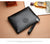 Coffee Classic Men's PU Leather Clutch Bag - Slim Business Wristlet & Travel Pouch