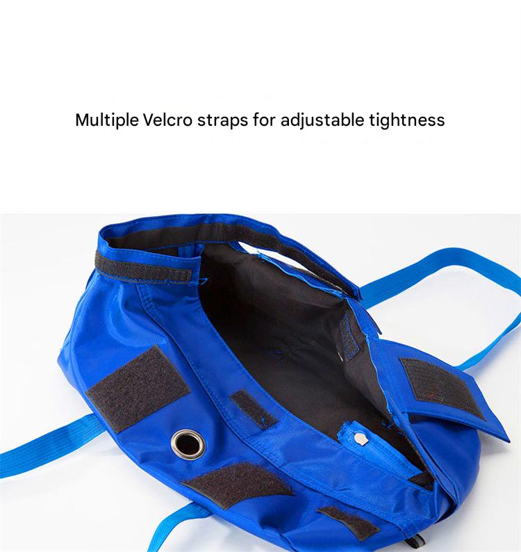 Size M Blue Multi-Functional Cat Grooming Bag - Anti-Scratch Restraint Pouch for Nail Trimming and Vet Visits