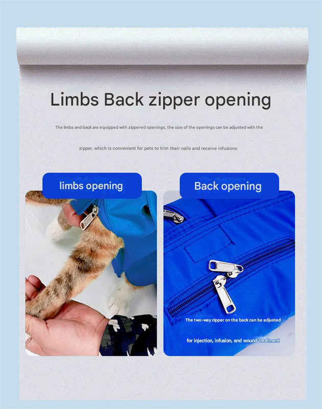 Size L Green Multi-Functional Cat Grooming Bag - Anti-Scratch Restraint Pouch for Nail Trimming and Vet Visits