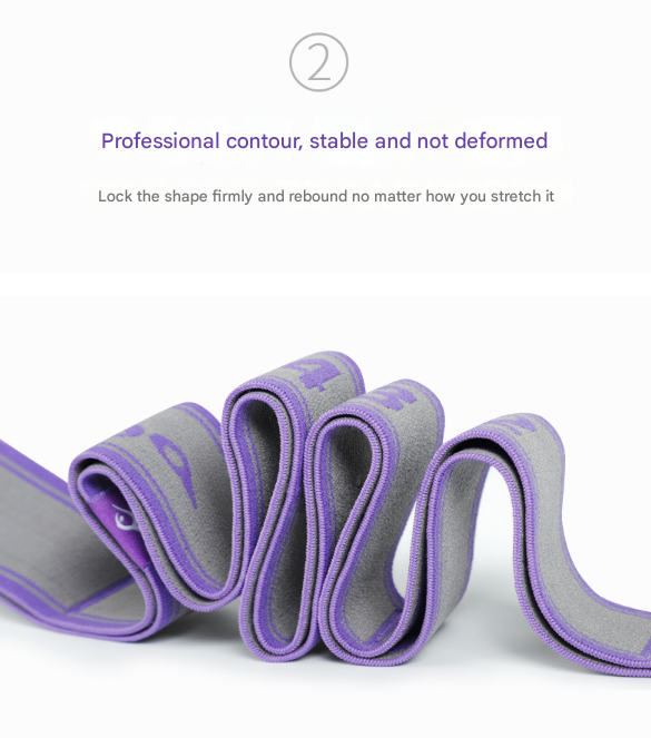Purple 9-Loop Yoga Stretch Strap - Numbered Band for Flexibility and Physical Therapy
