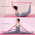 Pink Instructional Yoga Stretch Strap with Embroidered Pose Guide - 11-Loop Flexibility Band