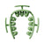 Green Removable Adjustable Wrap-Around Muscle Roller - 11-Wheel Deep Tissue Massager for Legs, Arms & Body