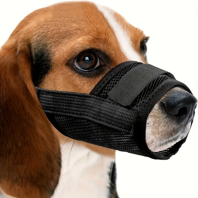 3 Pcs Size XXL Black Breathable Mesh Dog Muzzle - Soft &amp; Comfortable Guard to Prevent Biting, Allows Panting and Drinking
