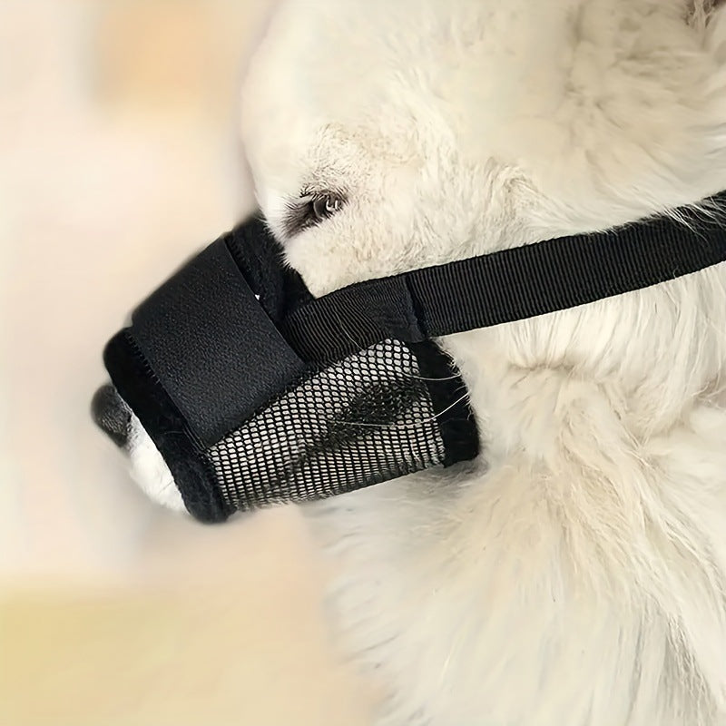 3 Pcs Size XXL Black Breathable Mesh Dog Muzzle - Soft & Comfortable Guard to Prevent Biting, Allows Panting and Drinking