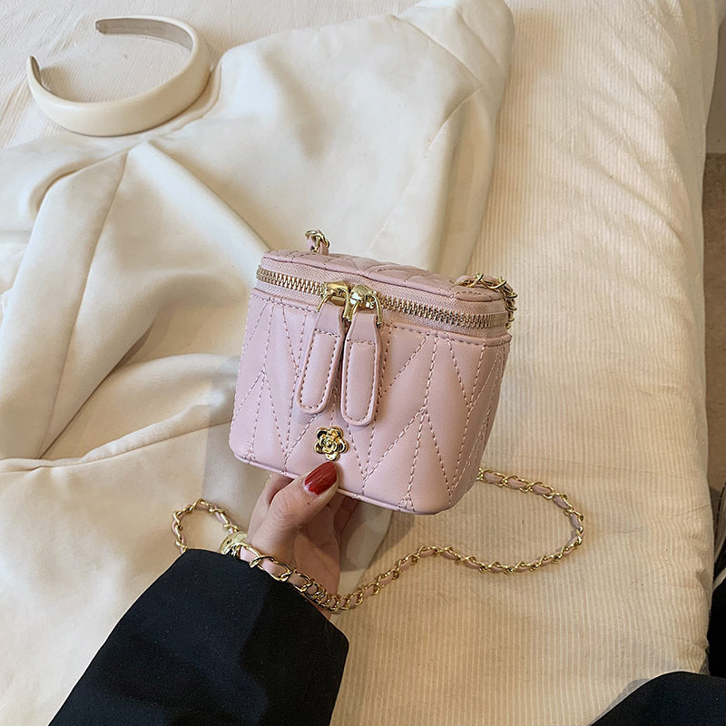 Pink Chic Quilted Mini Box Crossbody Bag - Luxury Style Chain Purse for Women