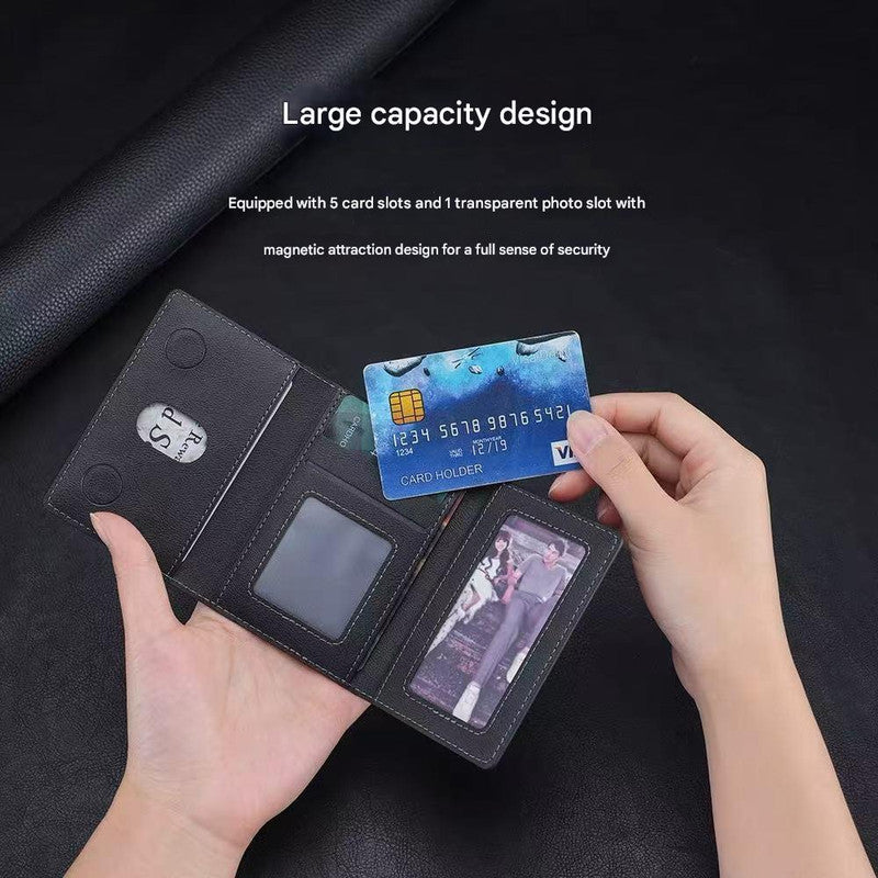 Dark Purple 3-in-1 Magnetic Wallet for MagSafe - Slim PU Leather Card Holder with Kickstand