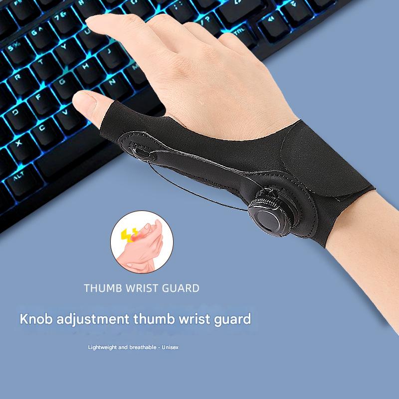 Black Adjustable Thumb Brace with Dial System - Wrist &amp; Thumb Stabilizer for Pain Relief