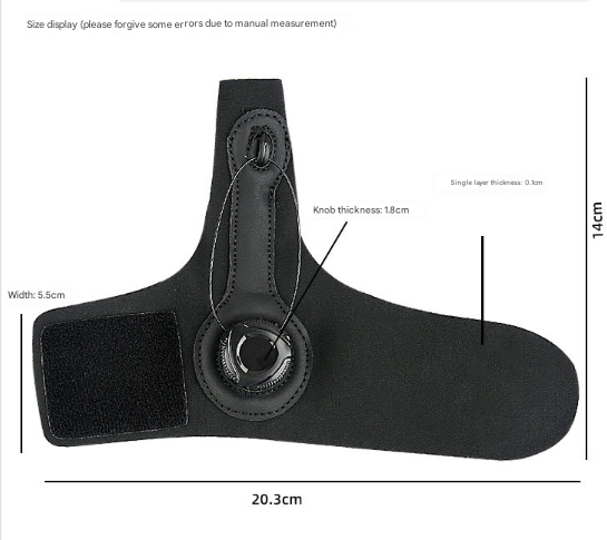 Black Adjustable Thumb Brace with Dial System - Wrist & Thumb Stabilizer for Pain Relief
