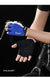 Size M Blue Padded Half-Finger Cycling Gloves - Breathable Shock-Absorbing Workout Gloves for Gym & Fitness