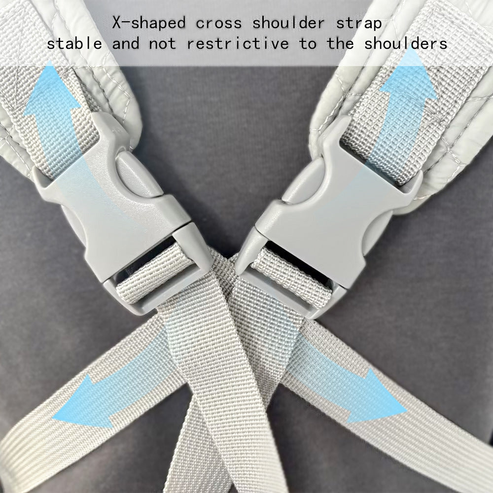 Grey Quilted Hands-Free Pet Carrier Sling - Comfortable Front Pack for Small Dogs & Cats