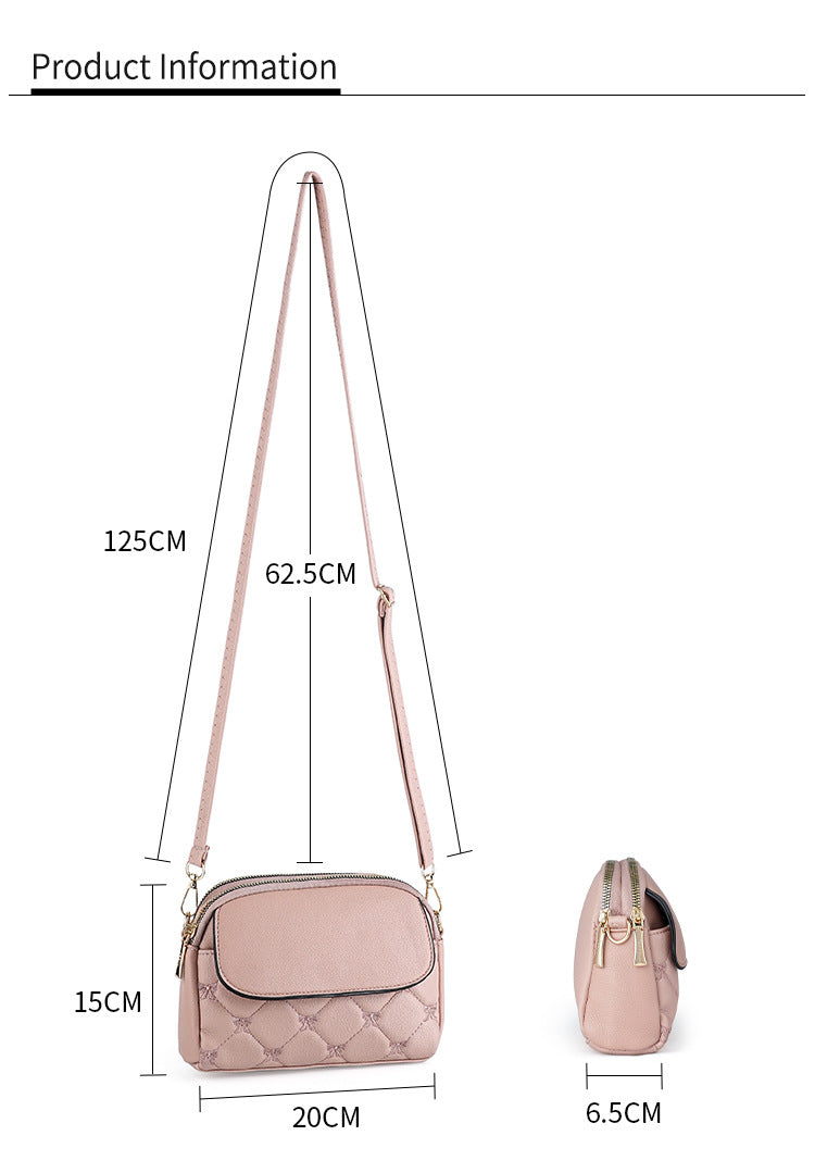 Red Chic Quilted Crossbody Bag - Multi-Compartment PU Leather Shoulder Purse