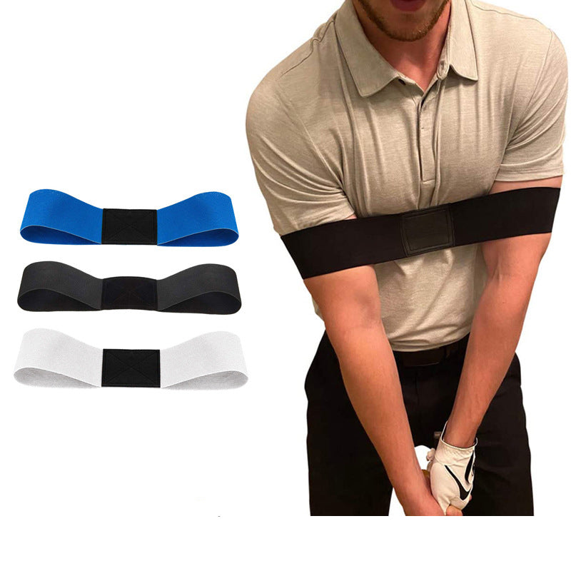 Black Golf Swing Trainer Arm Band - Simple Posture Corrector for Improved Alignment & Connection