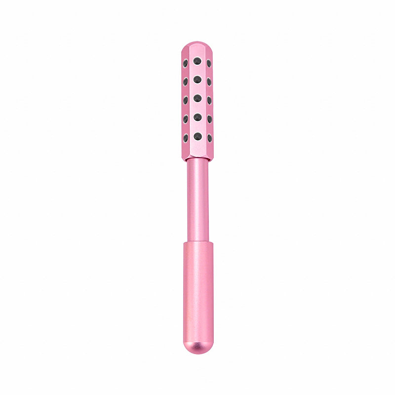 Light Pink Germanium Stone Facial Roller - Uplifting &amp; Sculpting Beauty Massager for Face and Body