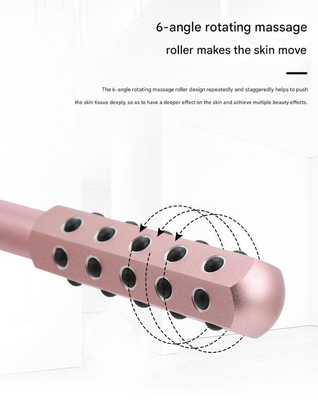 Black Germanium Stone Facial Roller - Uplifting & Sculpting Beauty Massager for Face and Body