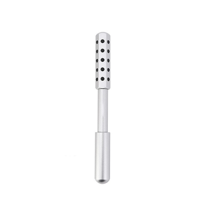 Silver Germanium Stone Facial Roller - Uplifting &amp; Sculpting Beauty Massager for Face and Body