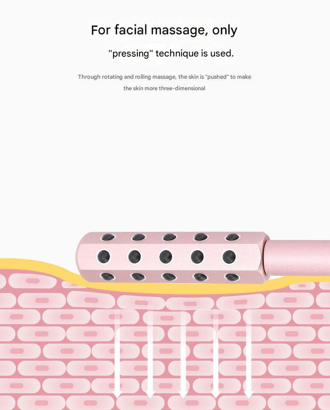 Silver Germanium Stone Facial Roller - Uplifting & Sculpting Beauty Massager for Face and Body