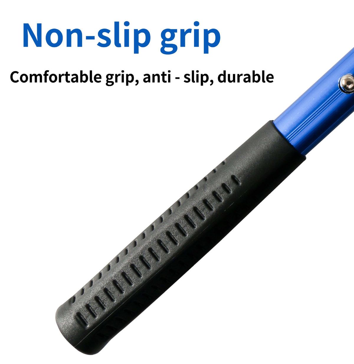 Blue High Strength Large Landing Net - Fishing Net with Long Foldable Handle and Soft Rubber Netting, Dip Net for Fishing, Ideal for Boat, Pier, River Angling