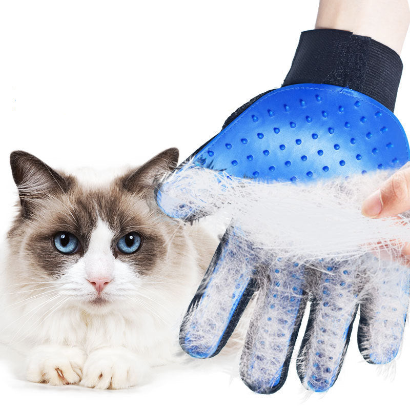 3 Pairs Blue Pet Grooming Gloves for Dogs &amp; Cats - Deshedding, Bathing &amp; Massage Brush
