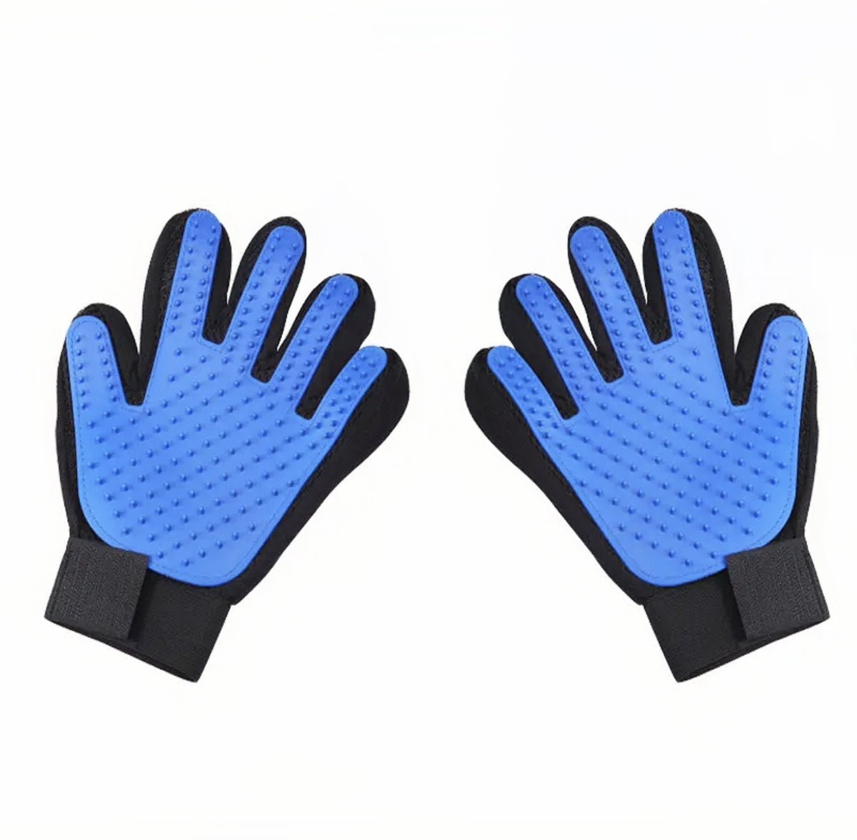 5 Pairs Blue Pet Grooming Gloves for Dogs & Cats - Deshedding, Bathing & Massage Brush